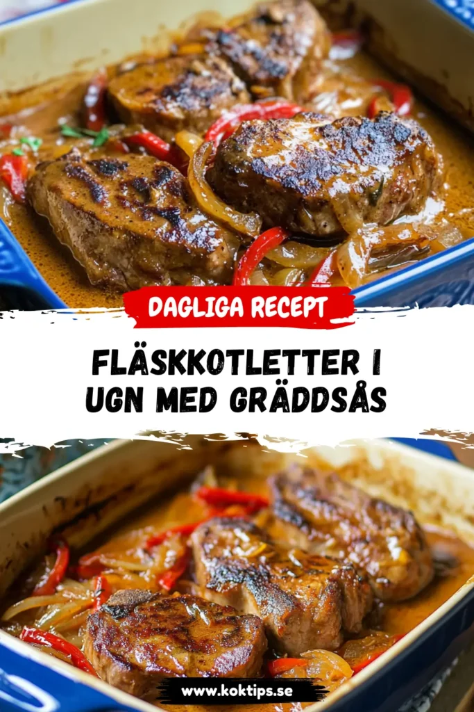 Fläskkotletter I Ugn Med Gräddsås