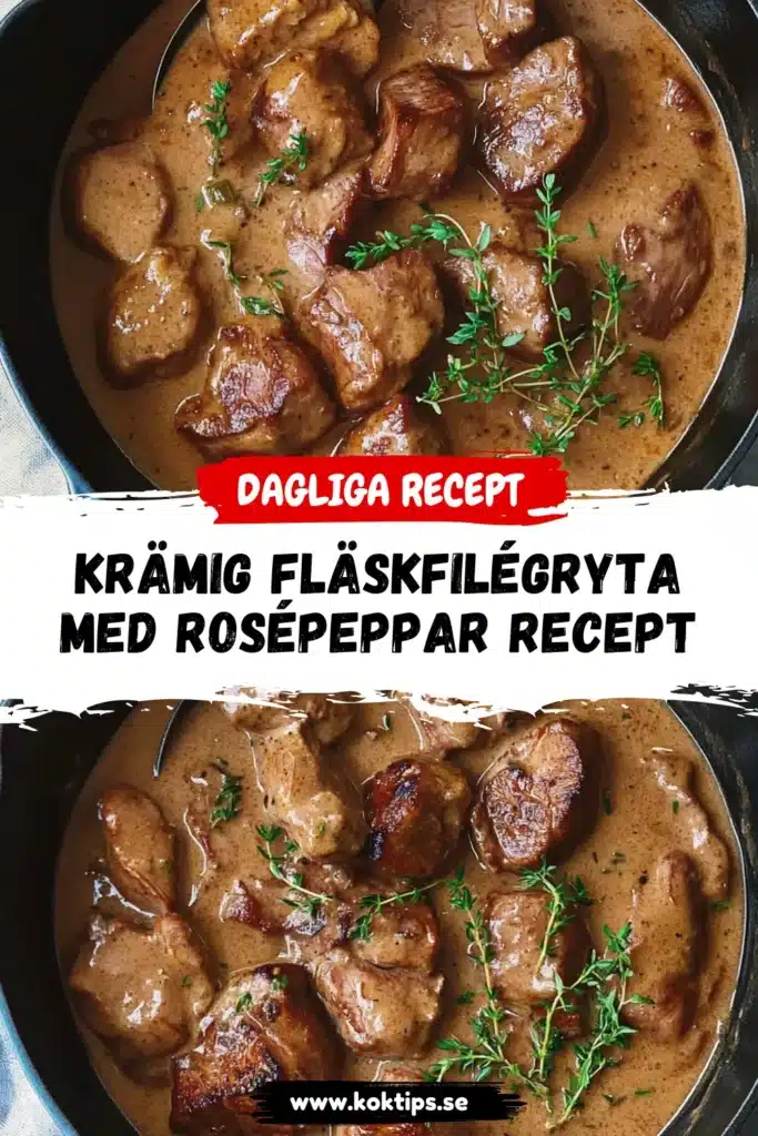 Fläskfilégryta med Rosépeppar