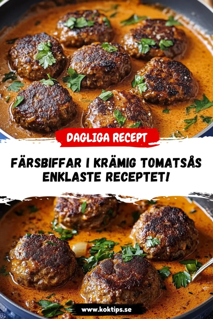 Färsbiffar i krämig tomatsås