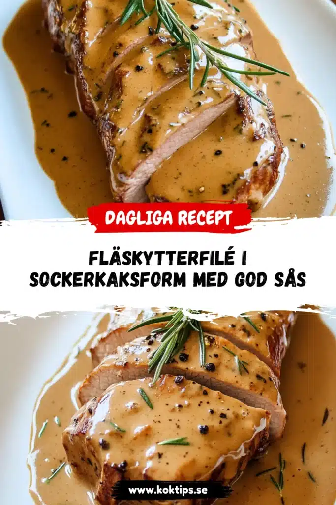 Fläskytterfilé i sockerkaksform med god sås