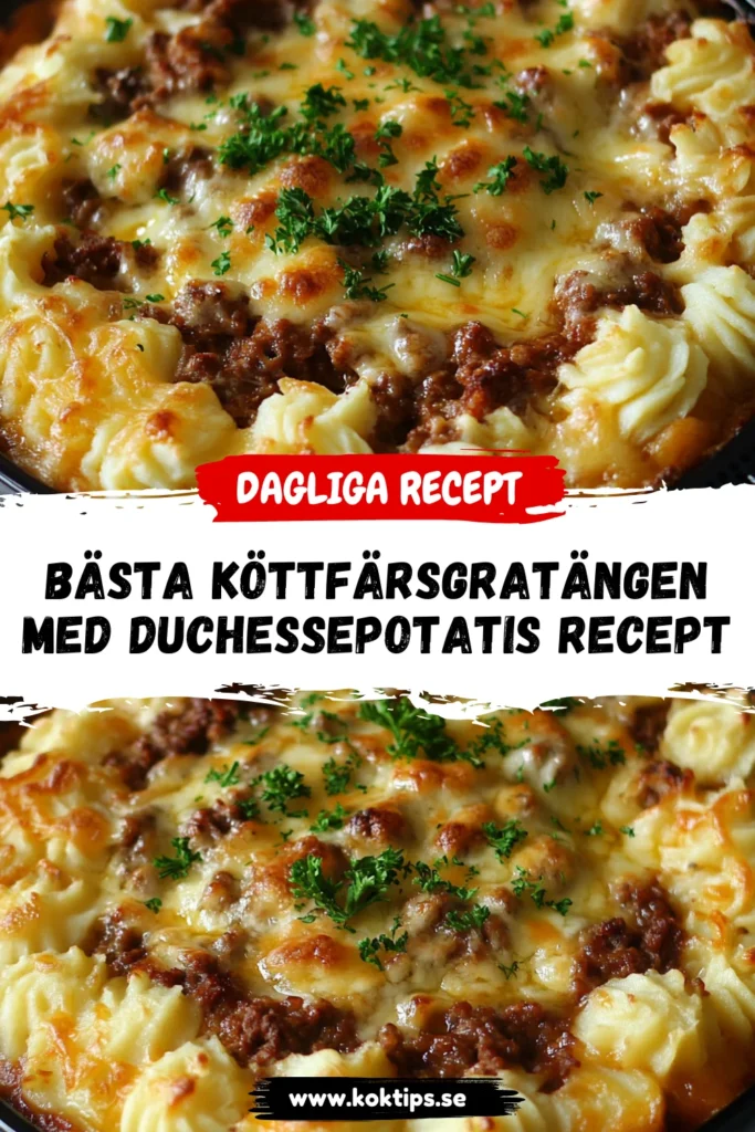 Köttfärsgratäng med duchessepotatis