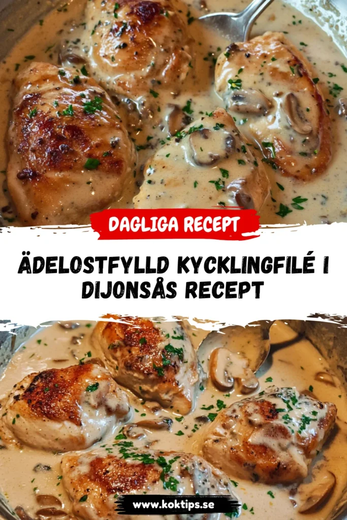 Ädelostfylld kycklingfilé i dijonsås