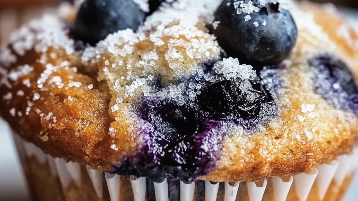 Frukostmuffins med banan & blåbär