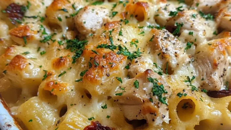 Pastagratäng med kyckling och soltorkade tomater