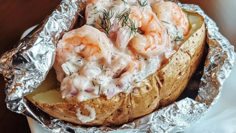 Bakad potatis med räkröra
