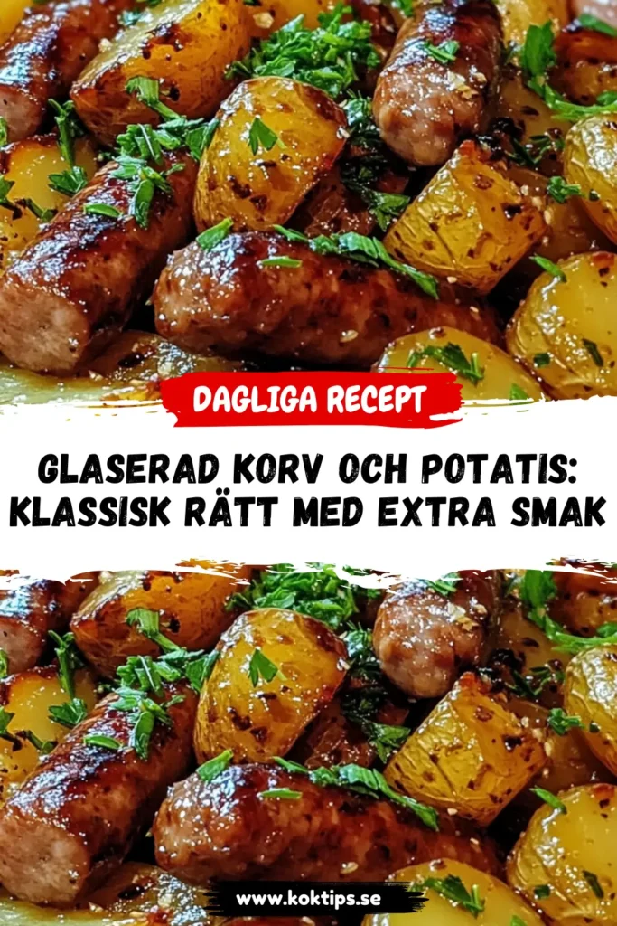 Glaserad korv och potatis