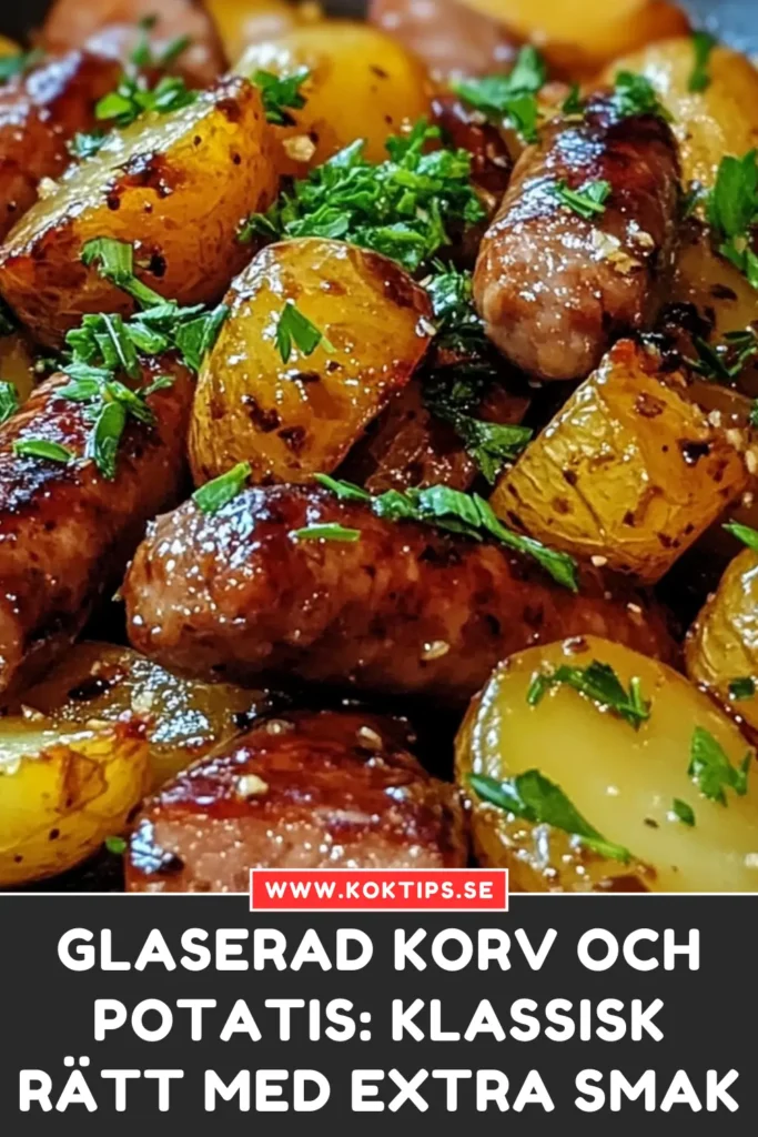 Glaserad korv och potatis