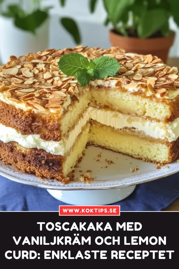 Toscakaka med vaniljkräm