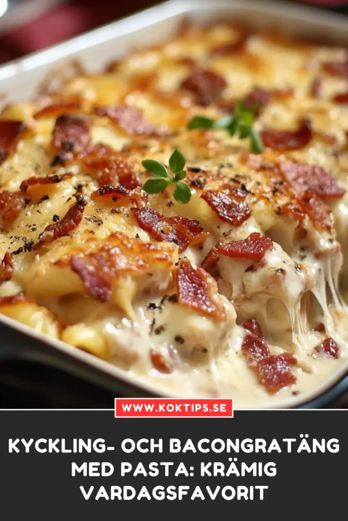 Kyckling- och bacongratäng