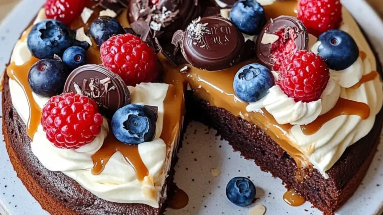 Kladdkaka med kola och bär