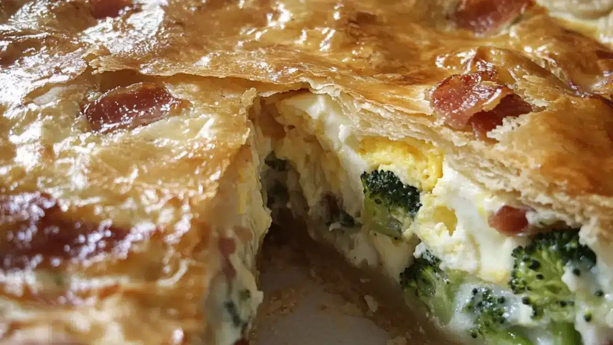 Bacon och broccolipaj
