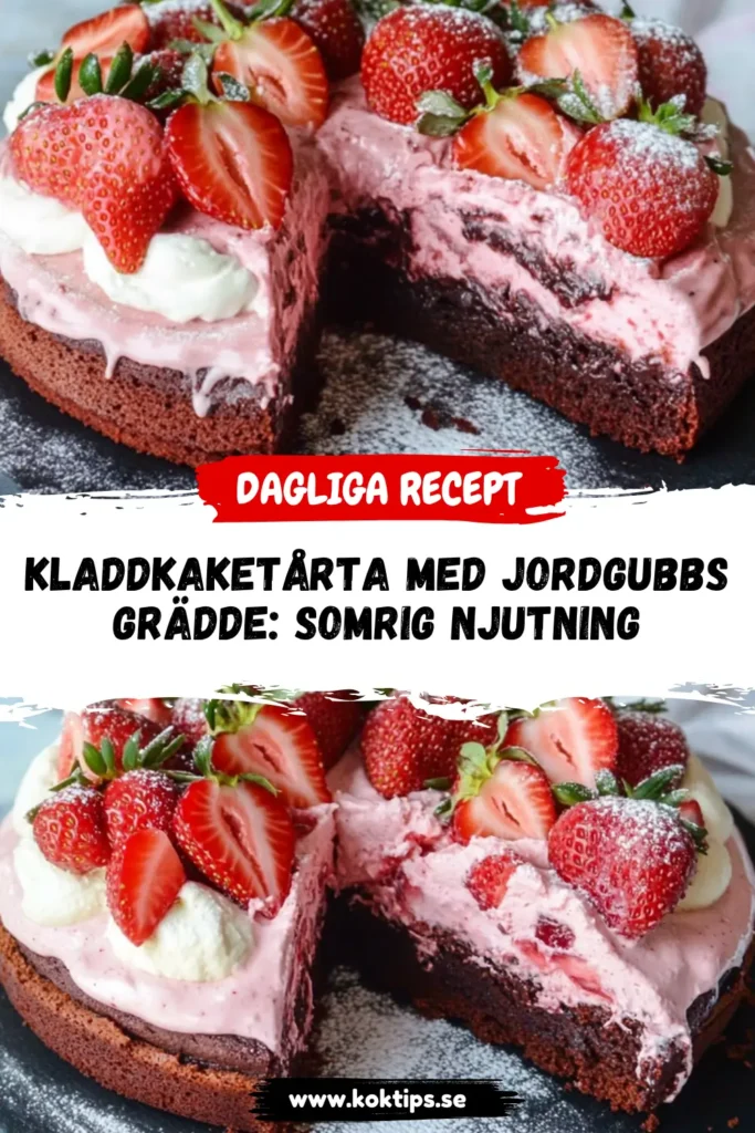 Kladdkaketårta Med Jordgubbsgrädde