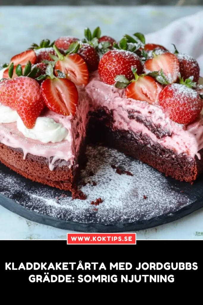 Kladdkaketårta Med Jordgubbsgrädde