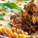 Pastagratäng med köttfärs och osttäcke
