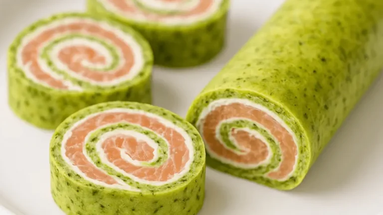 Omelettrullar med spenat och laxfyllning