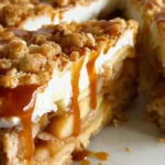 Ljuvlig äppelkaka med karamelliserad äpple och maräng