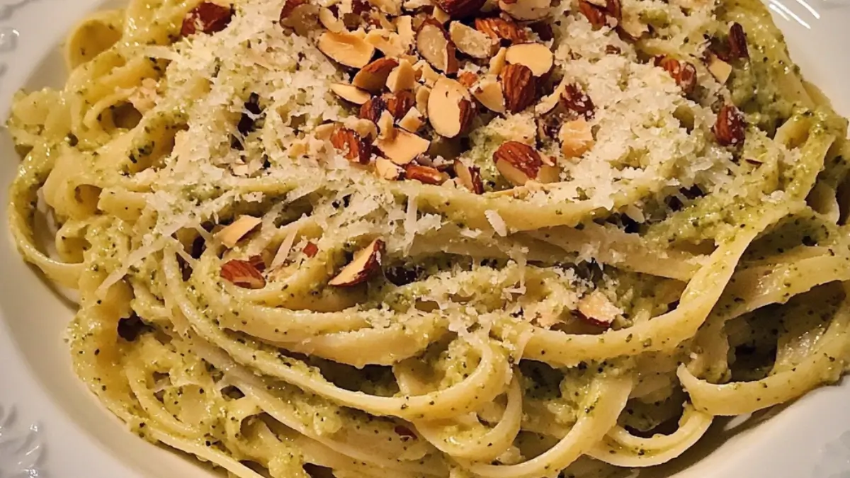 Pasta med citron och mandelpesto