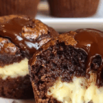 Läckra amerikanska choklad och cheesecakemuffins hemma