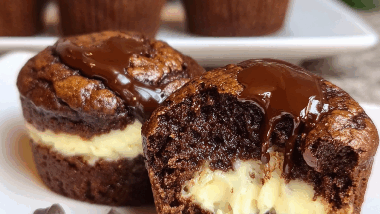 Läckra amerikanska choklad och cheesecakemuffins hemma