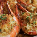 Ugnsbakade Jättelika Räkor Fyllda med Krabbkött