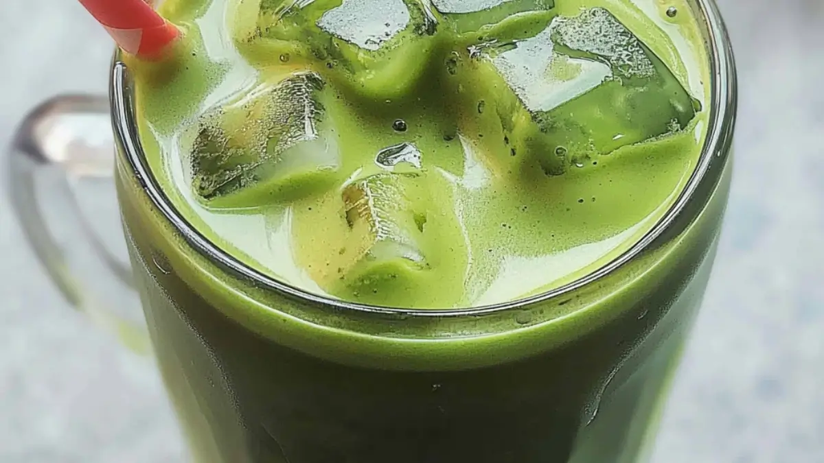 Matcha Latte med jordgubbar