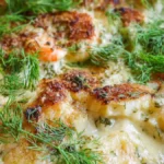 fiskgratäng med räkor och parmesan