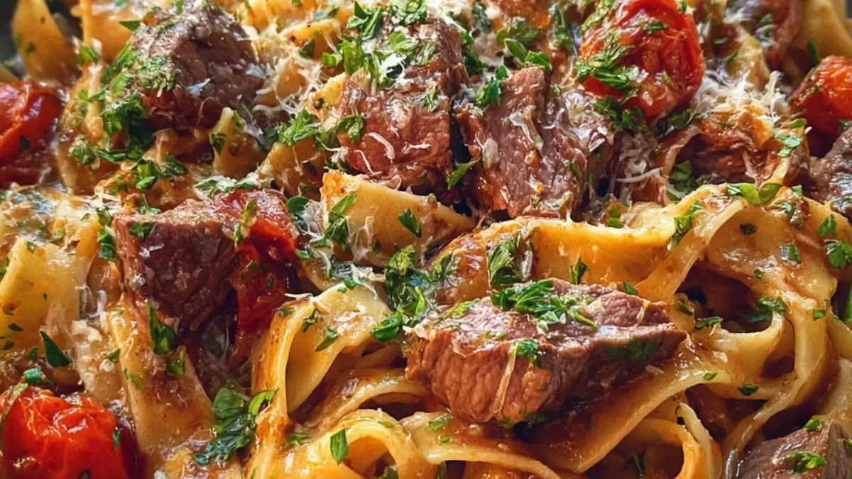 Oxfilépasta med parmesan