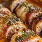Köttfärs och baconrullader