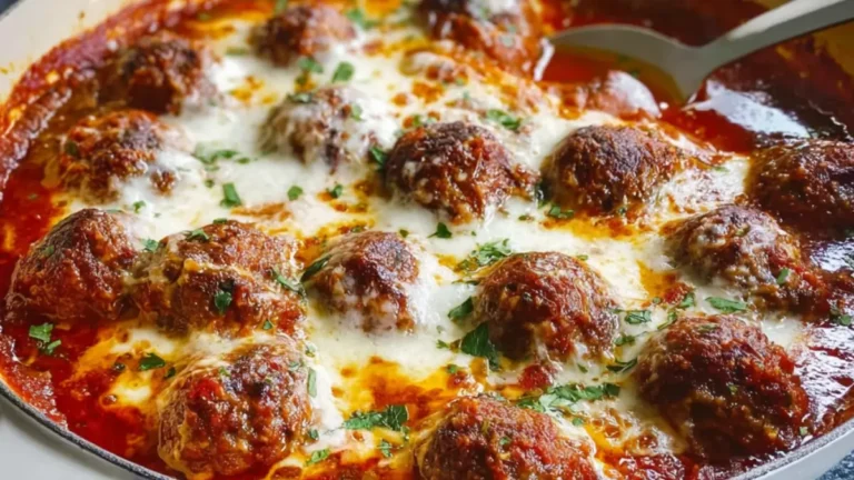 Mozzarellagratinerade italienska köttbullar