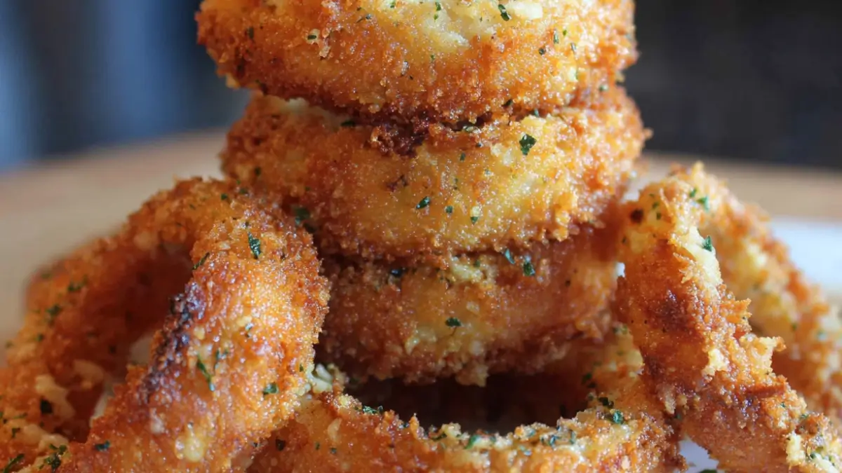 Krispiga Parmesanlökringar