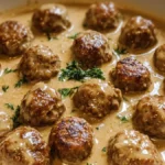 köttbullar i krämig gräddsås
