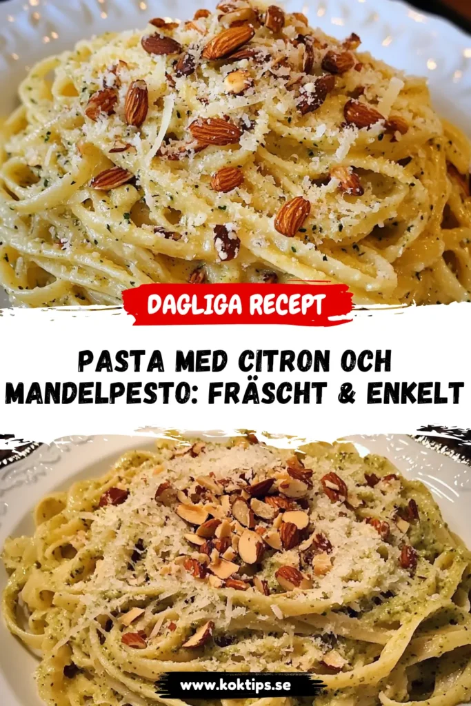 Pasta med citron och mandelpesto
