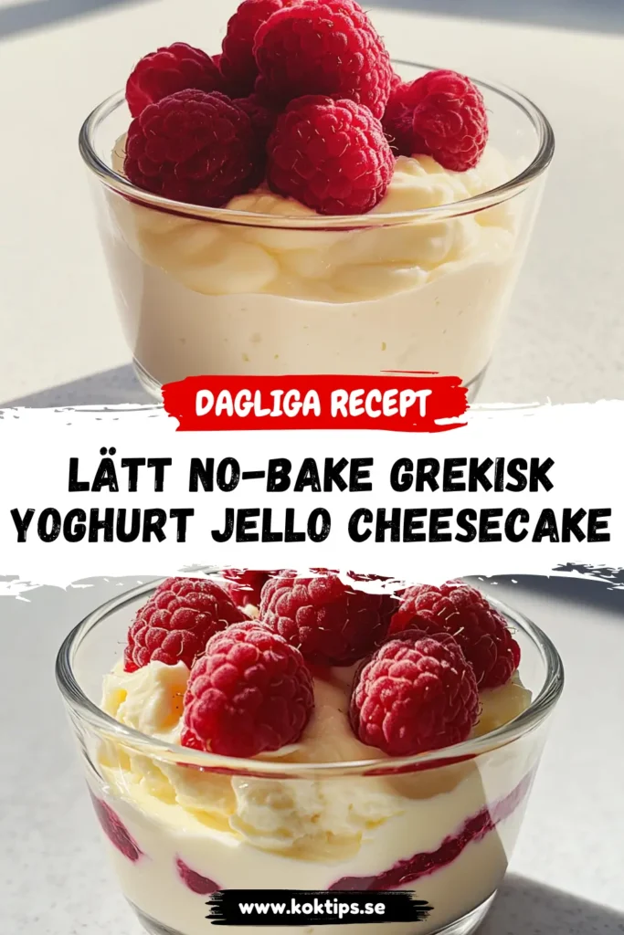 No-Bake grekisk yoghurt Jello Cheesecake