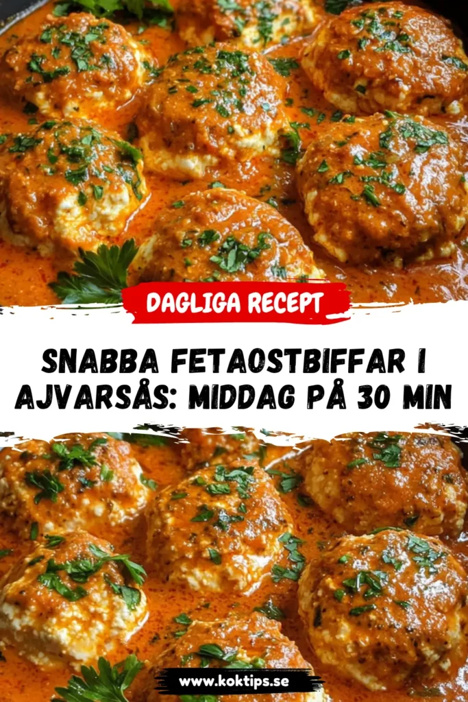 Fetaostbiffar i ajvarsås