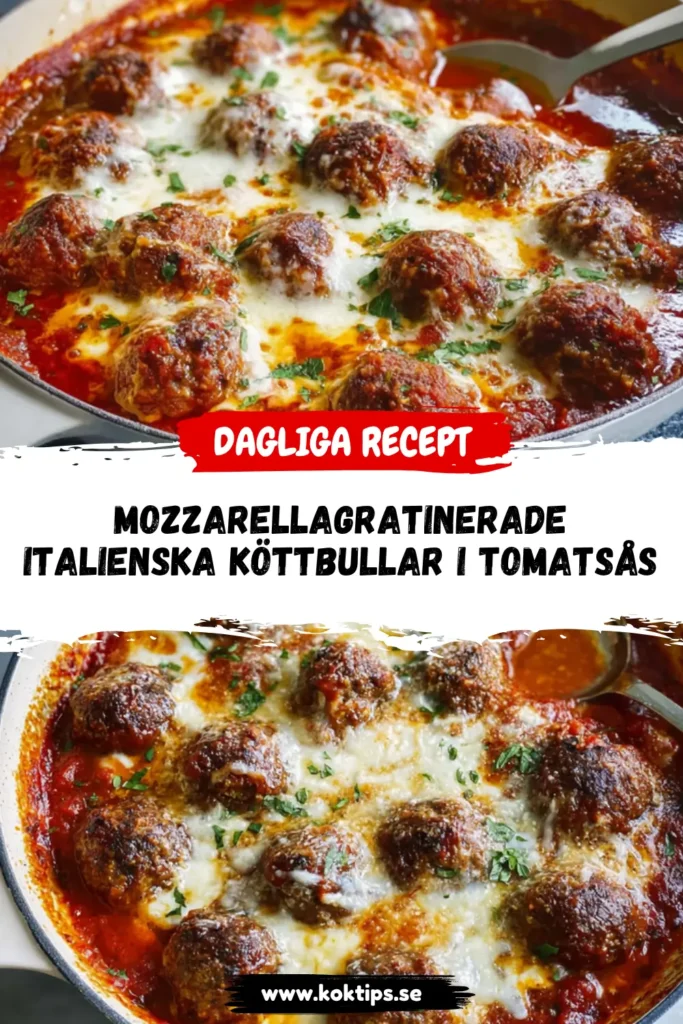 Mozzarellagratinerade italienska köttbullar