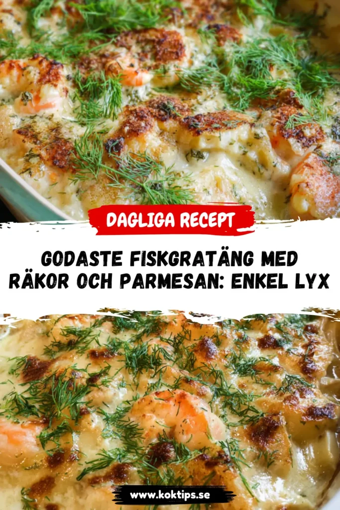 fiskgratäng med räkor och parmesan