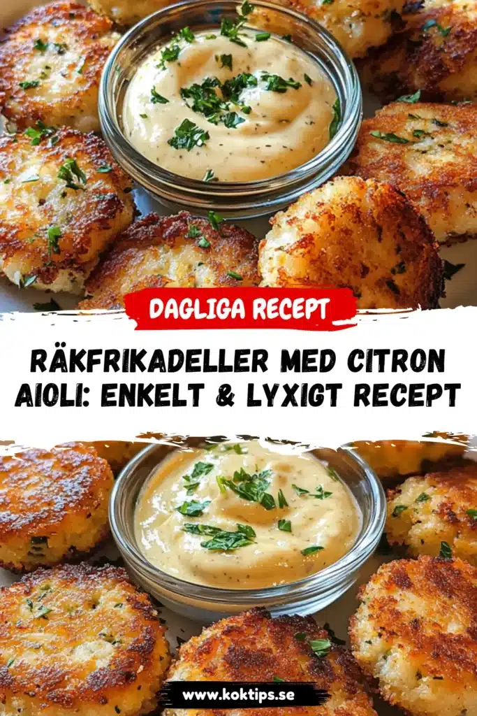 Räkfrikadeller med citron Aioli