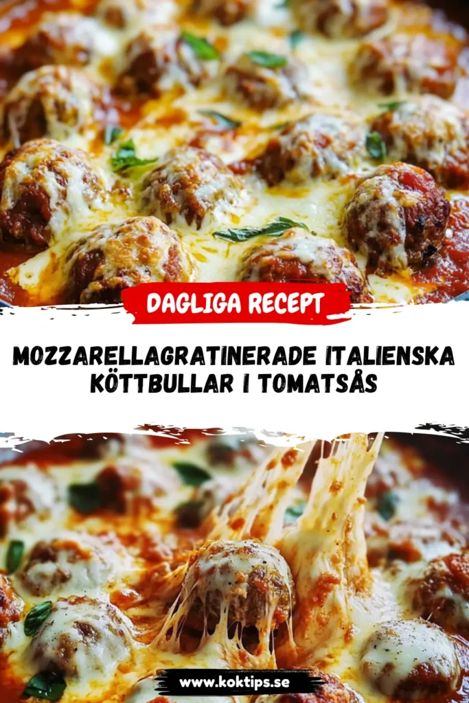 Mozzarellagratinerade italienska köttbullar