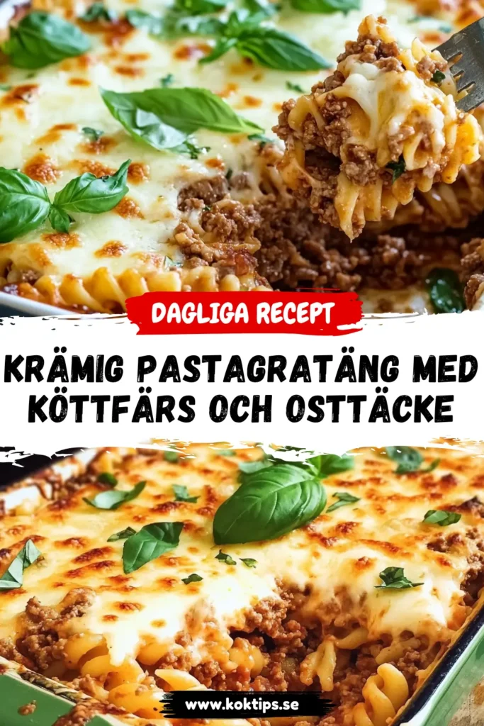 Pastagratäng med köttfärs och osttäcke