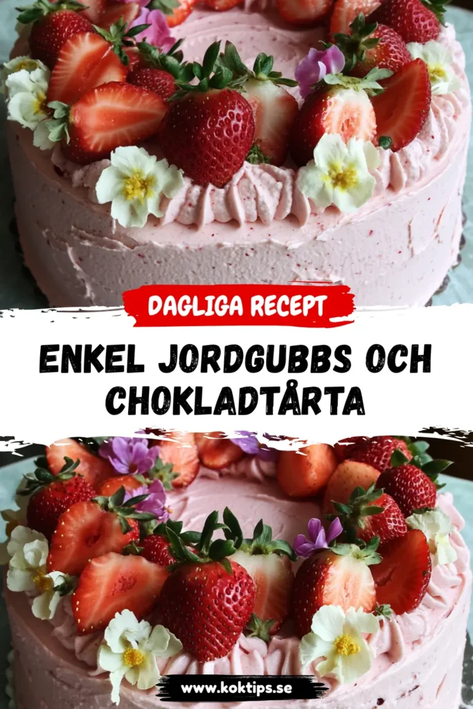 Jordgubbs och chokladtårta