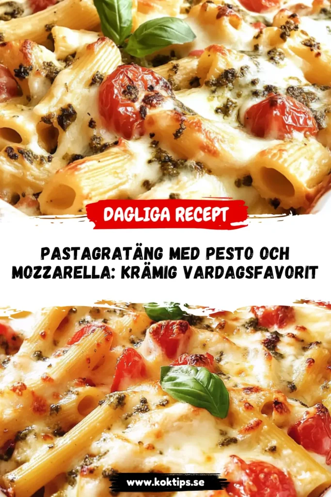 Pastagratäng med pesto