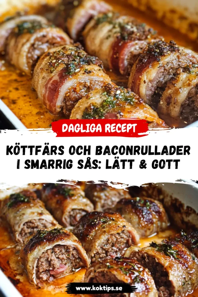 Köttfärs och baconrullader