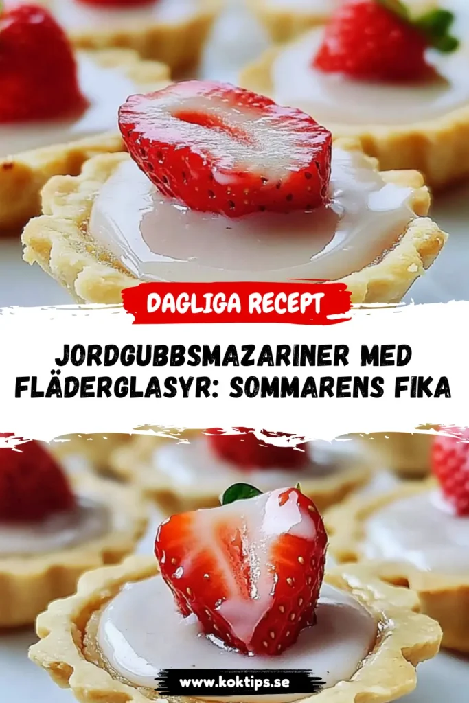 Jordgubbsmazariner med fläderglasyr