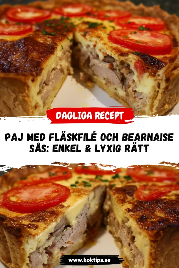 Paj med fläskfilé och bearnaisesås
