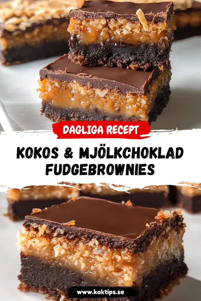 Kokos och mjölkchoklad fudgebrownies