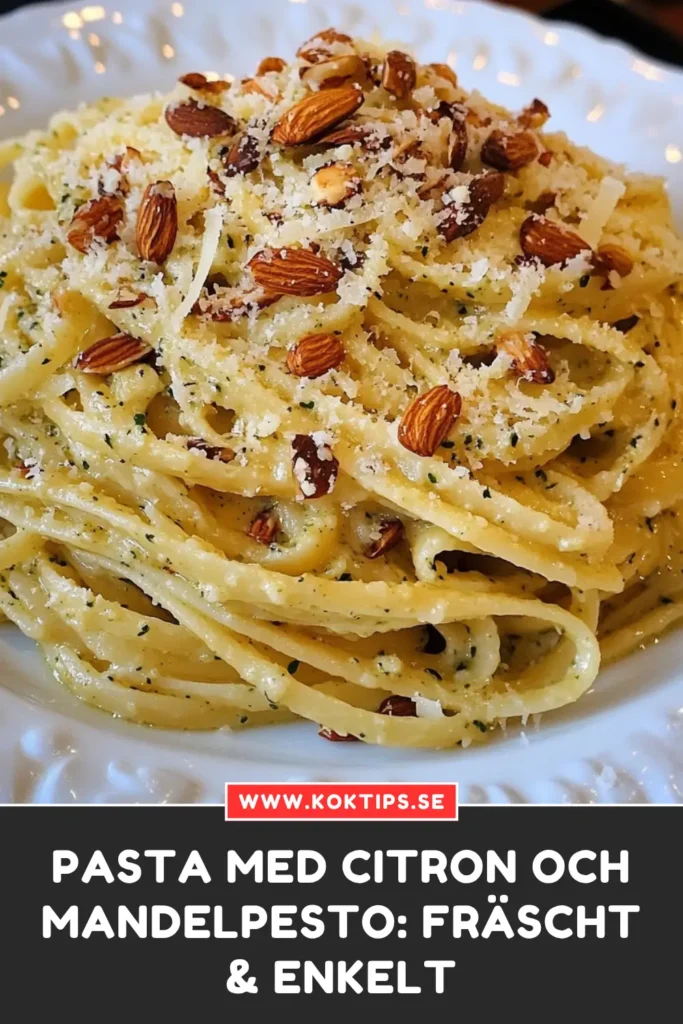 Pasta med citron och mandelpesto