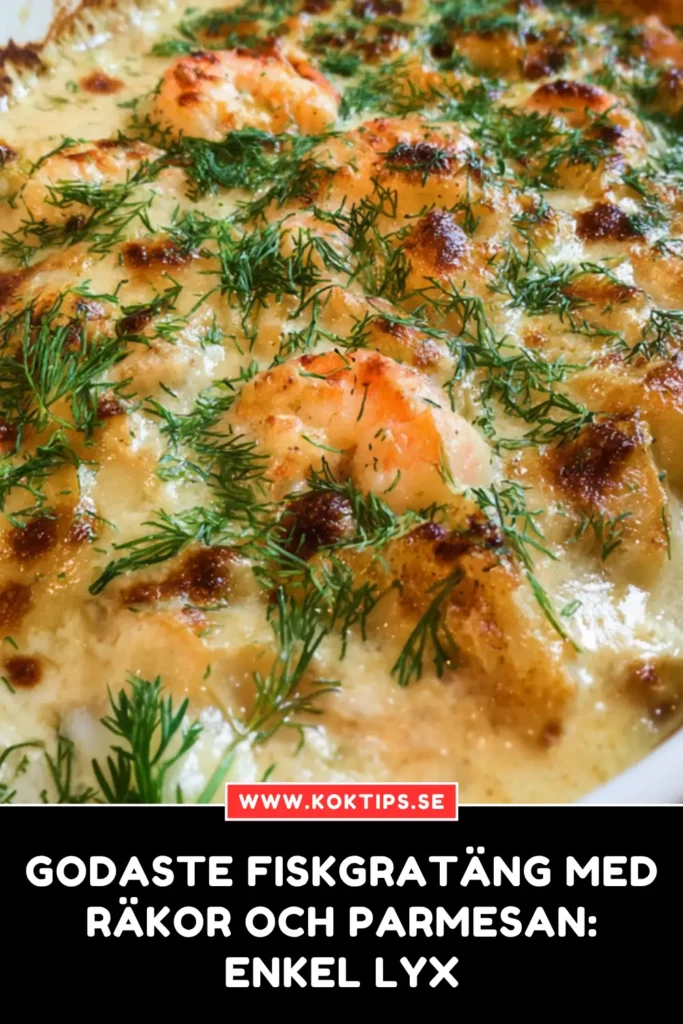 fiskgratäng med räkor och parmesan