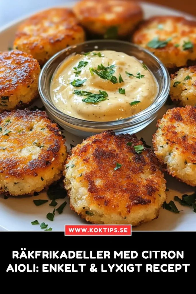 Räkfrikadeller med citron Aioli