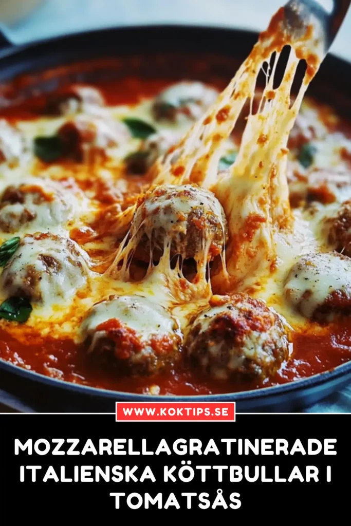 Mozzarellagratinerade italienska köttbullar