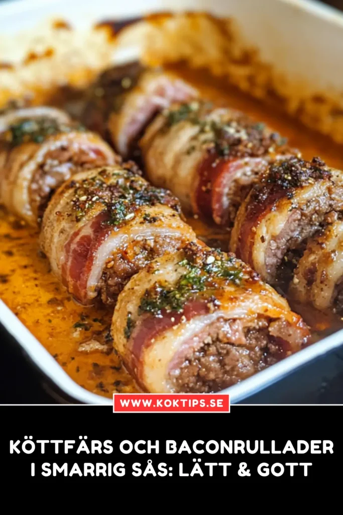 Köttfärs och baconrullader